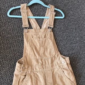 Tan corduroy overalls